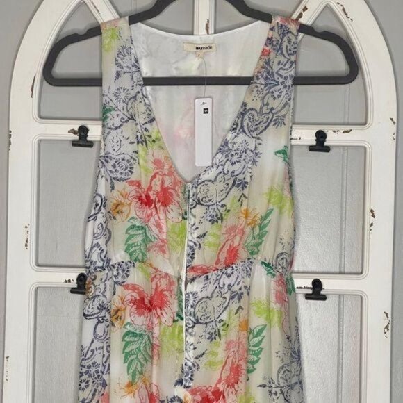La Made Colorful Floral Chiffon Maxi Dress Sz Sm - Picture 2 of 10